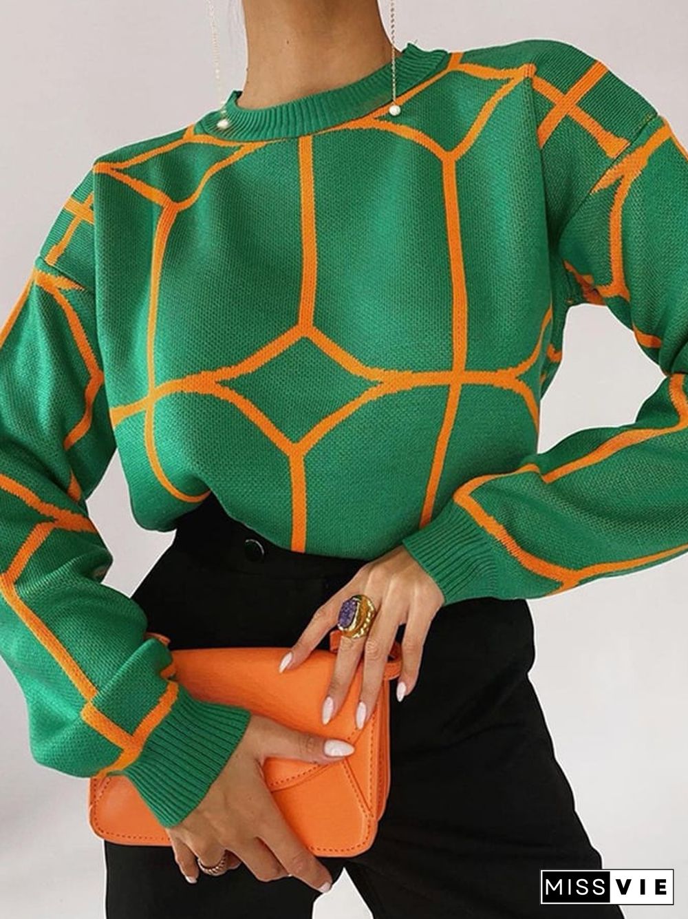 Fashion Line Crew Neck Loose Sweater