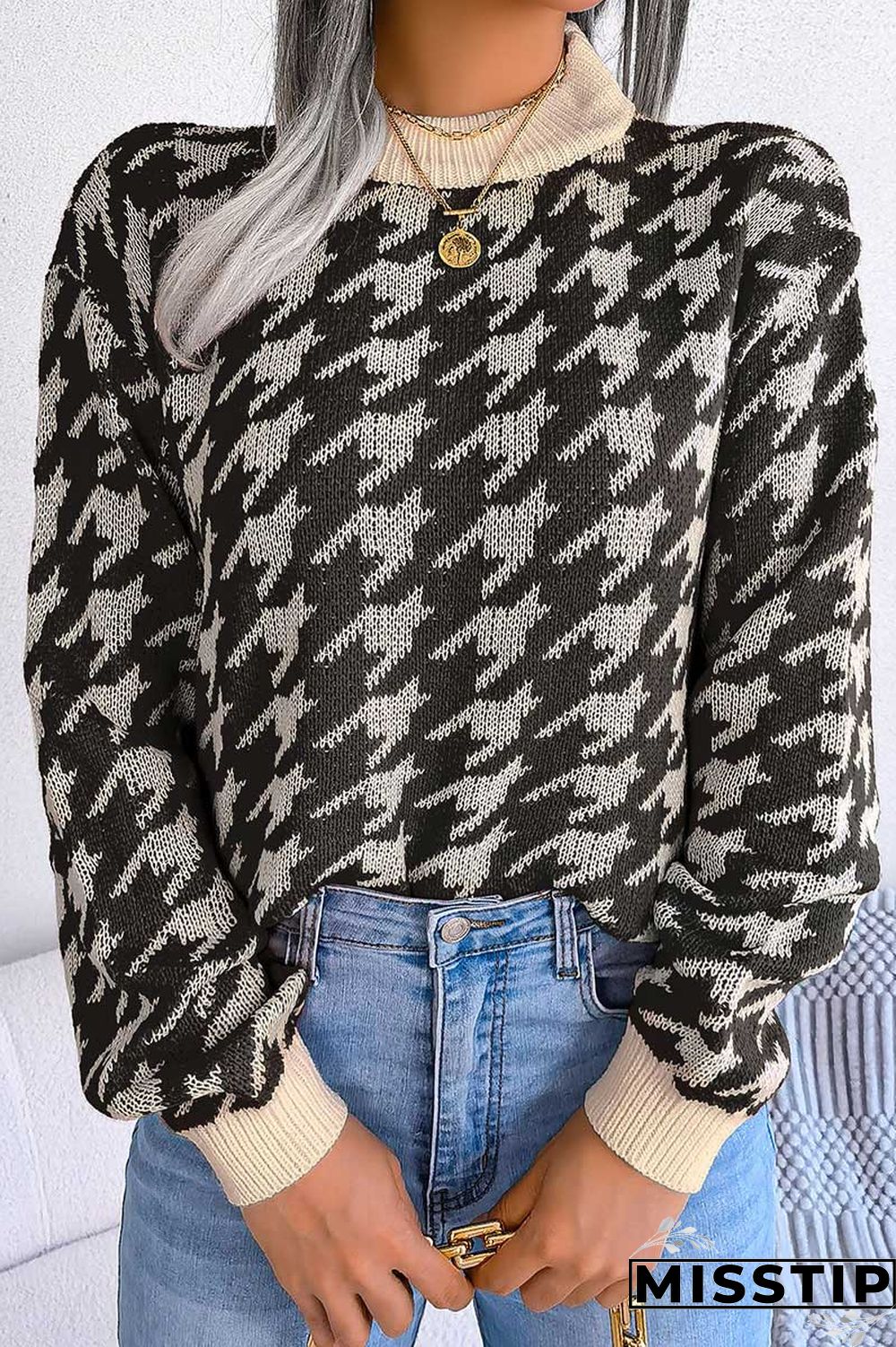 Black Casual Patchwork O Neck Tops