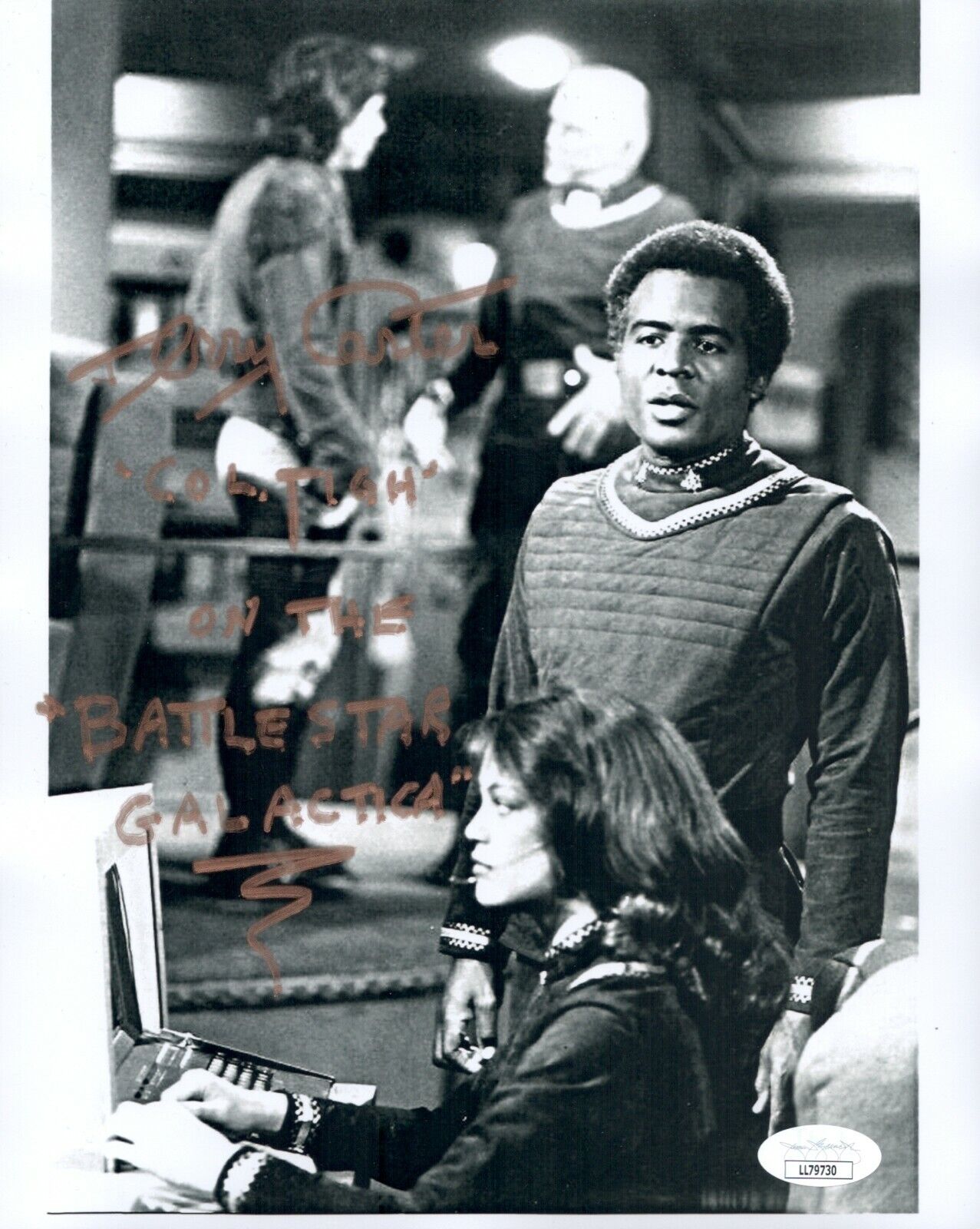 TERRY CARTER Signed TIGH 8x10 Photo Poster painting BATTLESTAR GALACTICA Autograph JSA COA Cert