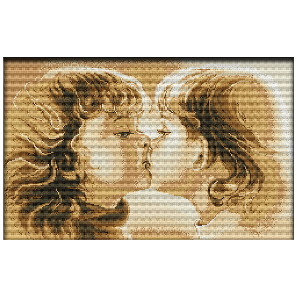 

Love Kiss - 14CT Stamped Cross Stitch - 53*26CM, 501 Original