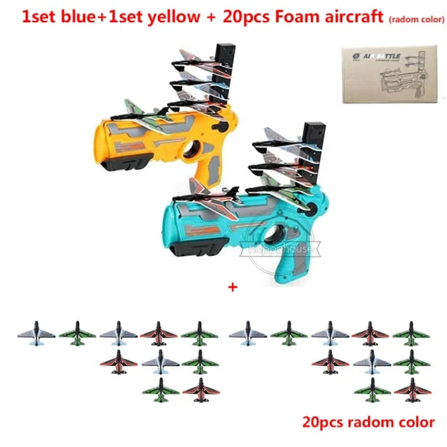 Airplane Launcher Bubble Catapult Plane Toy Airplane Toys for Kids plane Catapult Gun Shooting Game Toys Outdoor Sport Toys