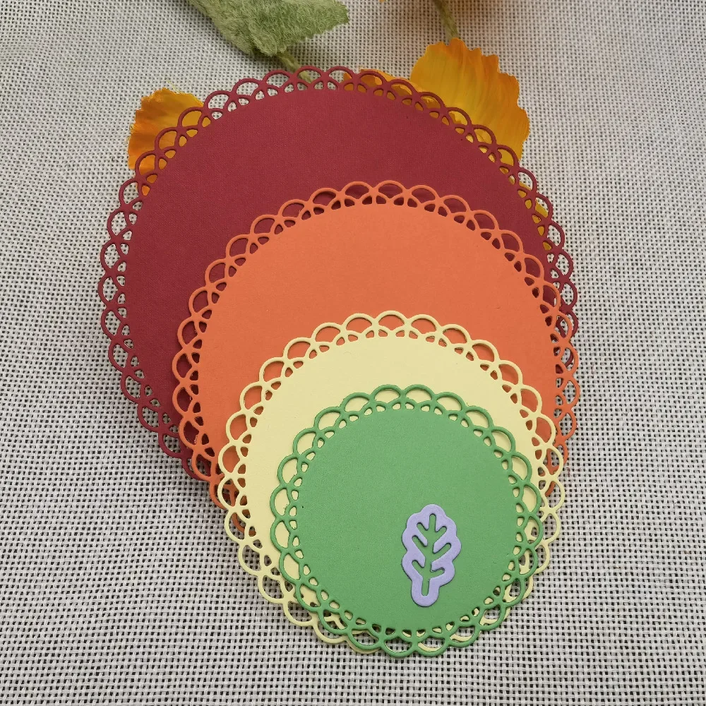 Nigikala Circle frame Metal cutting dies mold Round hole label tag Scrapbook paper craft knife mould blade punch stencils dies