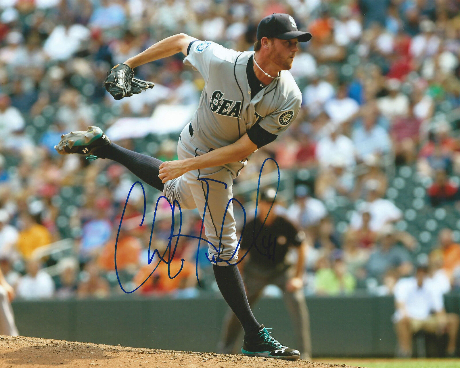 **GFA Seattle Mariners *CHARLIE FURBUSH* Signed 8x10 Photo Poster painting C1 COA**