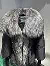 2023 Large Real Silver Fox Fur Collar with Knit Sleeve  Winter Women Coat White Duck Down Jacket Super Fashion Outerwear Luxury