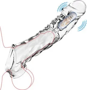 Vibrating Penis Extender Sleeve Enhancer Cock Ring Dildo Vibra Vibrating Penis Extender Sleeve Enhancer Cock Ring Dildo Vibra