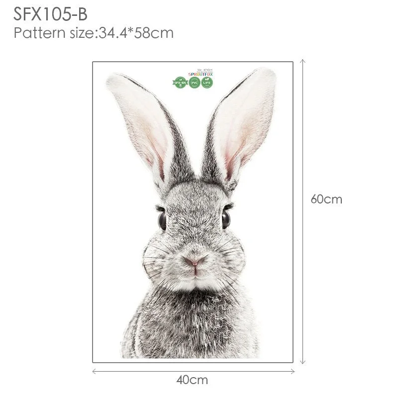 Cartoon Cute Animals Wall Stickers Girafee Rabbit Deer Lion Dog Cat for Baby Boys Room Nursery Home Decoration KIds Animal Decal