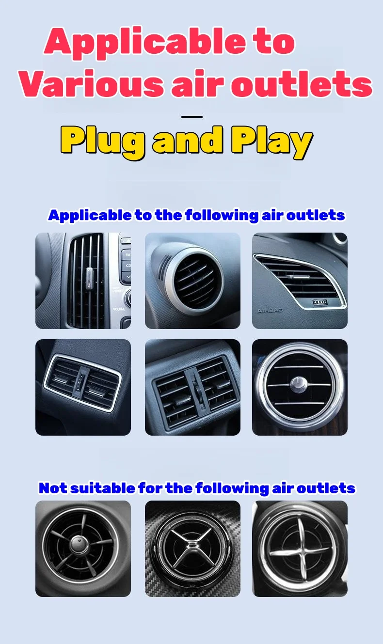 Car air outlet gravity shockproof navigation bracket