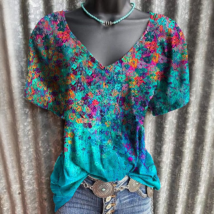 Oil painting sea of flowers graphic tees