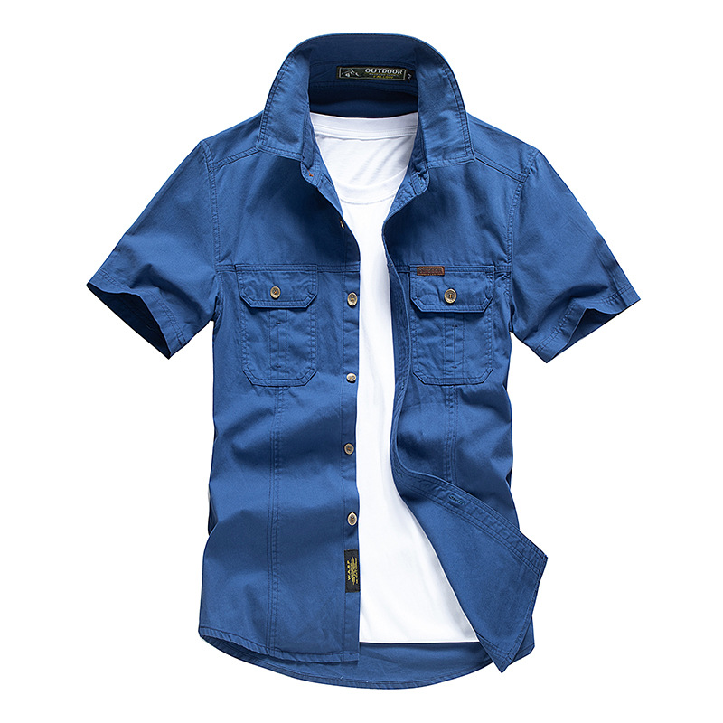 2024 Mens Summer Shirts Mens Casual Large Size Short Sleeve Cotton Shirts Outdoor Military Tactical Hiking Camping T-Shirts 5XL