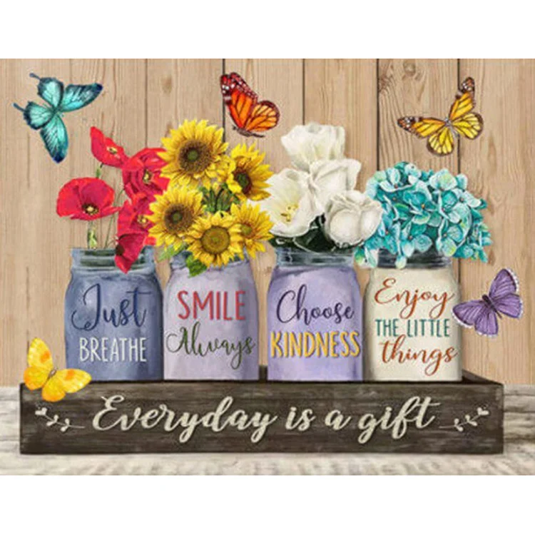 5D DIY Diamond Painting | - Full Drill Square Diamond Painting Colorful Flowers(40*50CM)