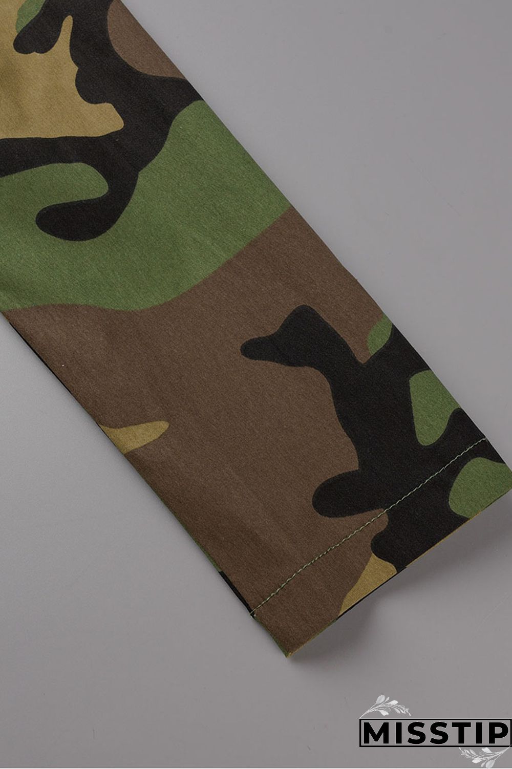 Camouflage Casual Street Print Camouflage Print Patchwork Turn-back Collar Outerwear