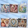 6pcs DIY Holy Mother Jesus Diamond Painting Greeting Cards