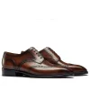 Classic Mens Brogue Derby Shoes - Leather Sole