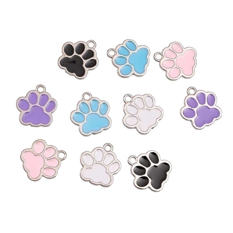 10 PCS/Package 16.1*17.3mm Aluminum-Magnesium Alloy White Footprint Jewelry Accessories Pendant