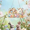 Diamond Painting Acrylic Single Side Drill Easter Lamb Pendant Charms Kits for Adults Home Window Decor
