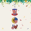 DIY Independence Day Diamond Painting Double-Sided Keychain