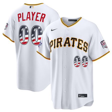 Men's Pittsburgh Pirates Nike White 2026 All-Star Edition Stars & Stripes Stadium Custom Jersey