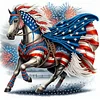 (Box Packaging)Diamond Painting-DIY Crystal Rhinestone National Flag Running Horse