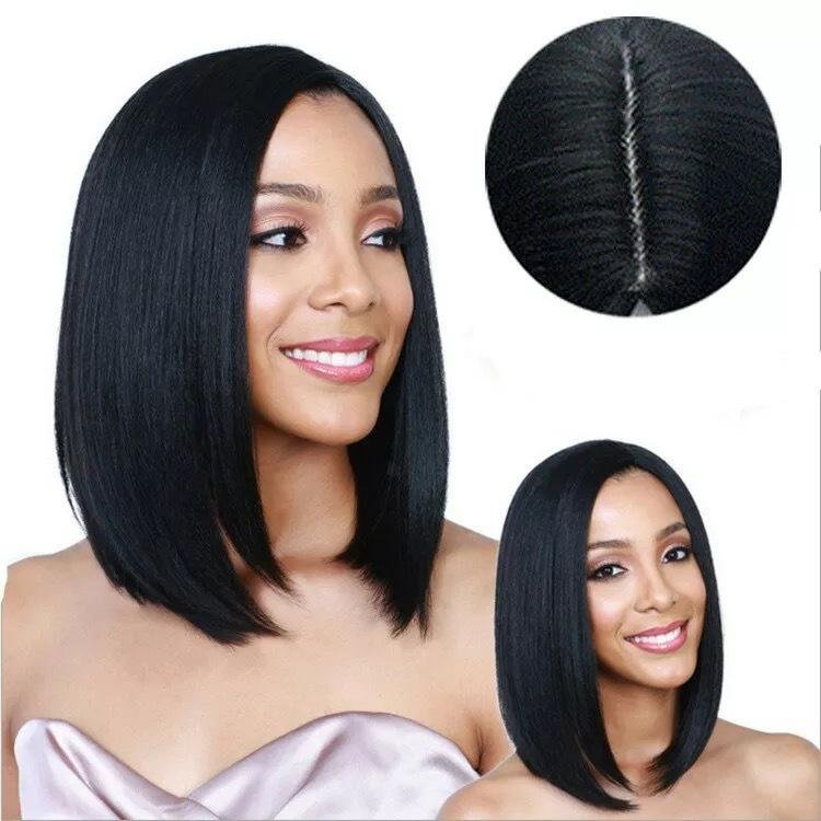 Shoulder Length Fashion Wig Set with Straight Hair - VSMEE