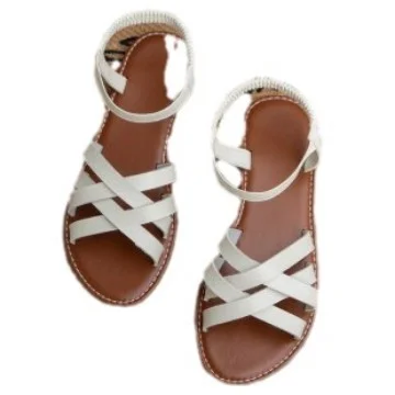 Yyvonne Summer New Large Size Roman Sandals Cross With Flat Sandals Women