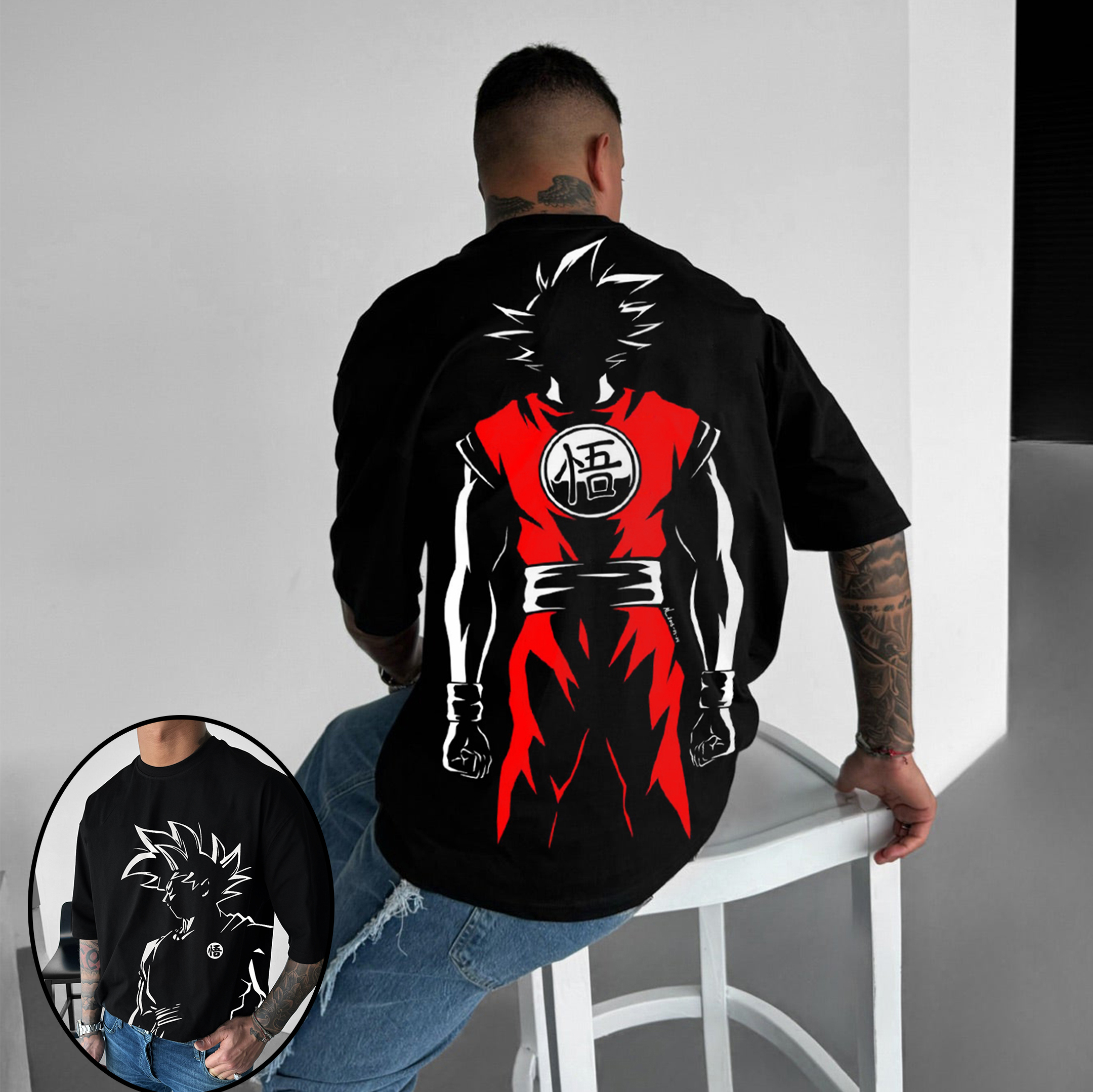 Oversize Dragon Ball Goku Print Tee