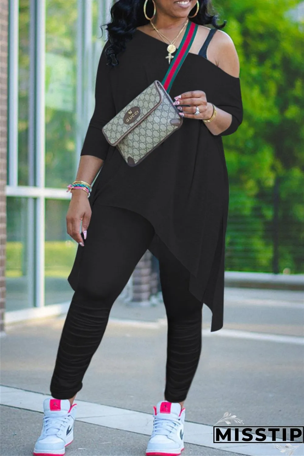 Grey Fashion Sexy Casual Solid Straight Long Sleeve Two Pieces