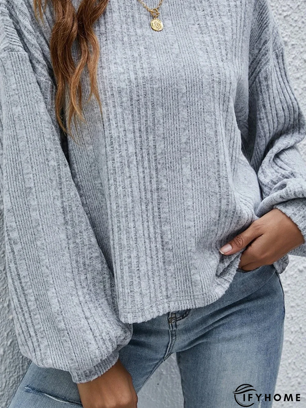 Half Turtleneck Loose Plain Top | IFYHOME