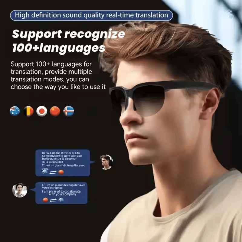 Last Day 49% OFF🔥AI 100+ Languages Real-Time Translation Glasses