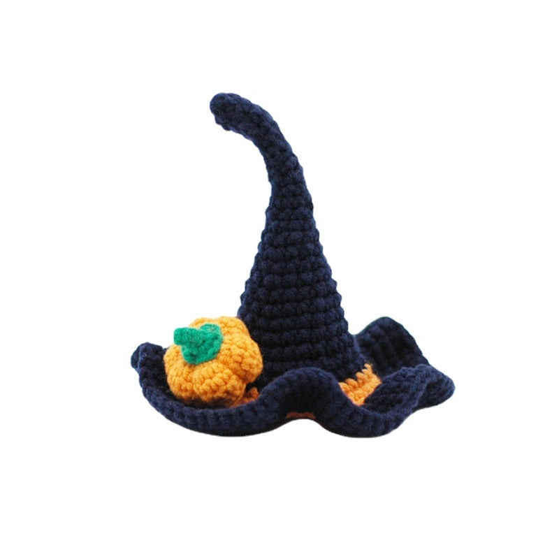 Pet Hat New Pet Halloween Handmade Witch Hat Wool Cat Dog Rabbit Christmas Photo Accessories