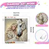 Pearl White Horse 5D DIY Diamond Art Painting Kit Partial Drill 30x30cm