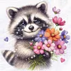Raccoon-Partial 11CT Stamped Cross Stitch Bead Embroidery 36*36cm/14.17*14.17in tapestrymarket