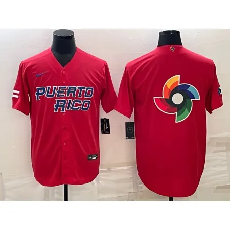 Men's Puerto Rico Baseball 2023 Red World Baseball Big Logo Classic Stitched Jersey F8JC