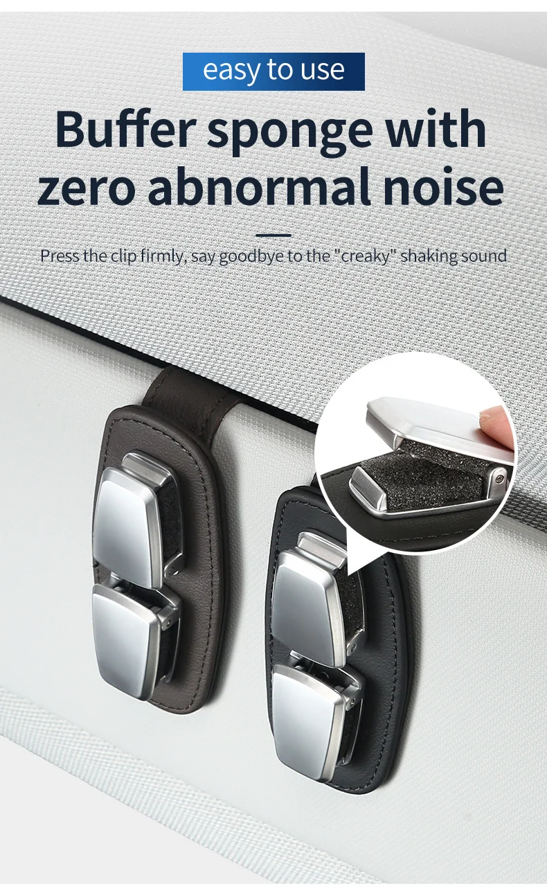 Car multifunctional double clip sun visor glasses clip card