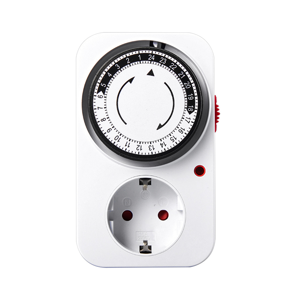 

Mechanical Timer Switch Kitchen Timer Outlet 24 Hours Cyclic Timing Socket, Eu plug, 501 Original