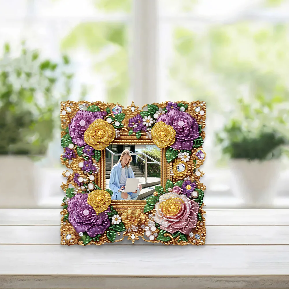 5D DIY Flower Acrylic Special Shape Diamond Painting Picture Frame