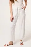 Wholesale Cotton Linen Pants, White Wide Leg Trousers, SS2027 Summer Collection, Drawstring Casual Pants, Boutique Apparel Supplier