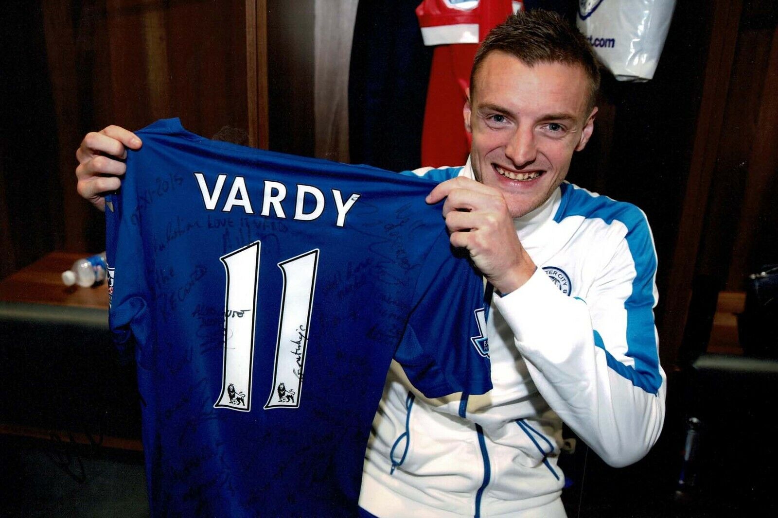 Jamie VARDY 12x8 Signed Autograph Photo Poster painting 4 AFTAL COA Leicester City ENGLAND