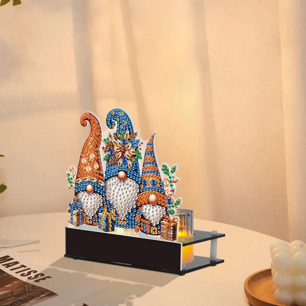 DIY Gnome Diamond Painting Candle Holder Ornaments Aromatherapy Candle Holder