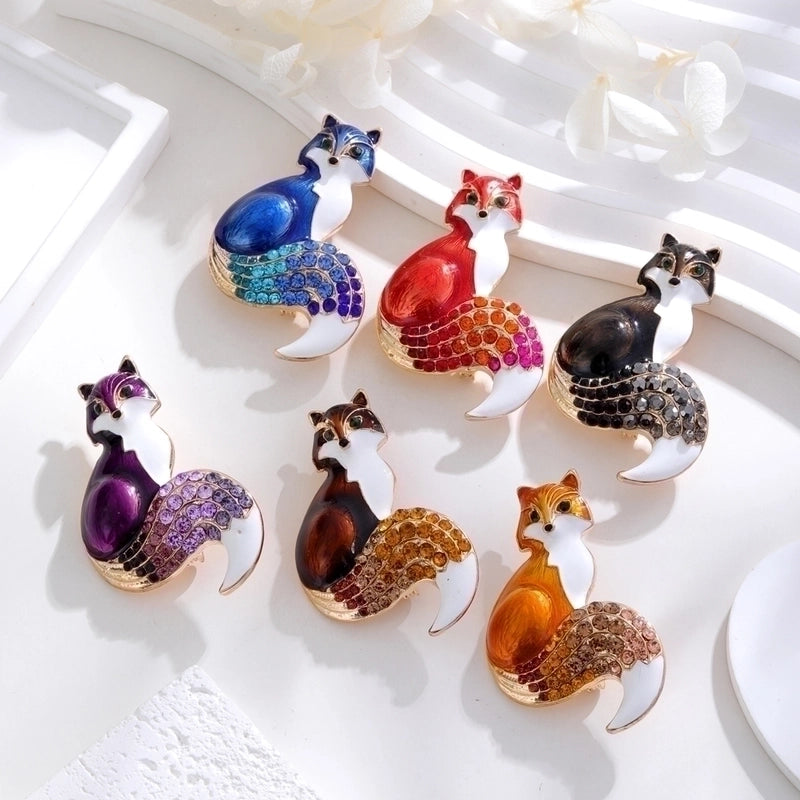 Ig Style Animal Flower Alloy Enamel Inlay Rhinestones Women’s Brooches