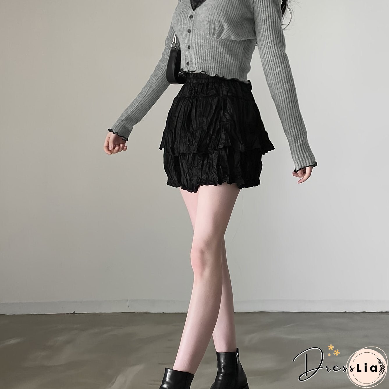 Contrast Lace Trim V-neck Crop Top, Y2K Lettuce Trim Long Sleeve T-shirt, Women's Clothing