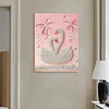 DIY Pearl Painting Swan for Home Wall Decor with Frame(40*30cm)