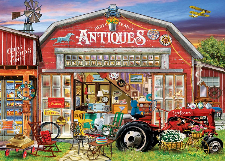  Aunt Teaks Antique Store 40*55CM (Canvas)AB Round Drill Diamond Painting gbfke