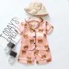 Baby Boy Girl Pajamas Set Summer Sleepwear Cartoon Printed Tops+Shorts 2 Pcs - honeylives