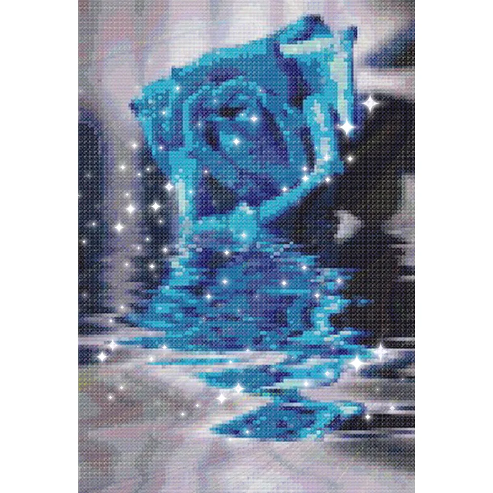 9CT Full Stamped Cross Stitch Bead Embroidery- Rose(Canvas|30*42CM)