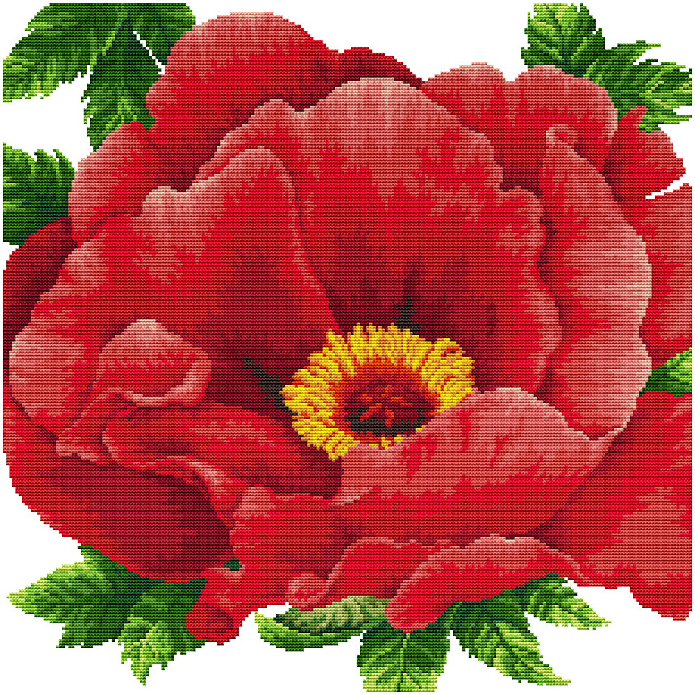 

49*49CM - 14CT Stamped Cross Stitch-Flower, 501 Original