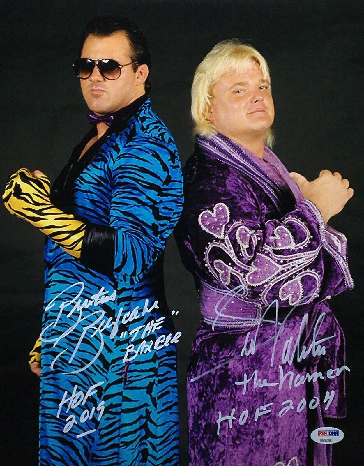 Brutus Beefcake & Greg Valentine Signed Dream Team 11x14 Photo Poster painting *HOF PSA 8A59280