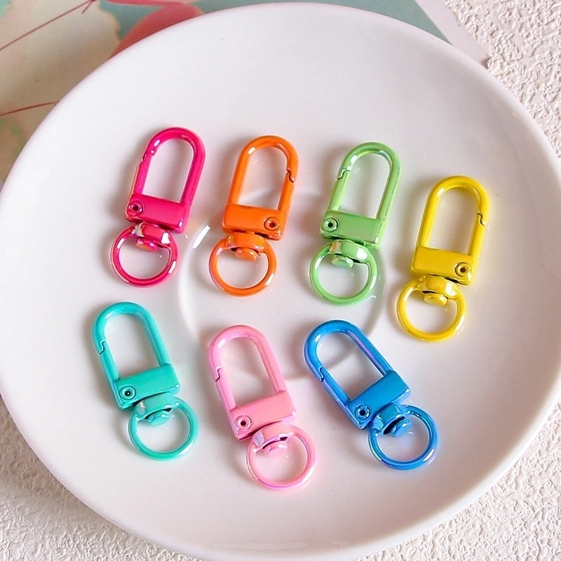 UV Colorful Metal Door Buckle Buckle Schoolbag Hanging Keychain DIY Handmade Jewelry Accessories Beaded Mobile Phone Chain Material