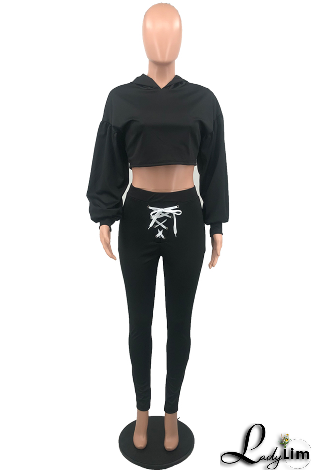 Blue Fashion Solid Patchwork V Neck Long Sleeve Two Pieces