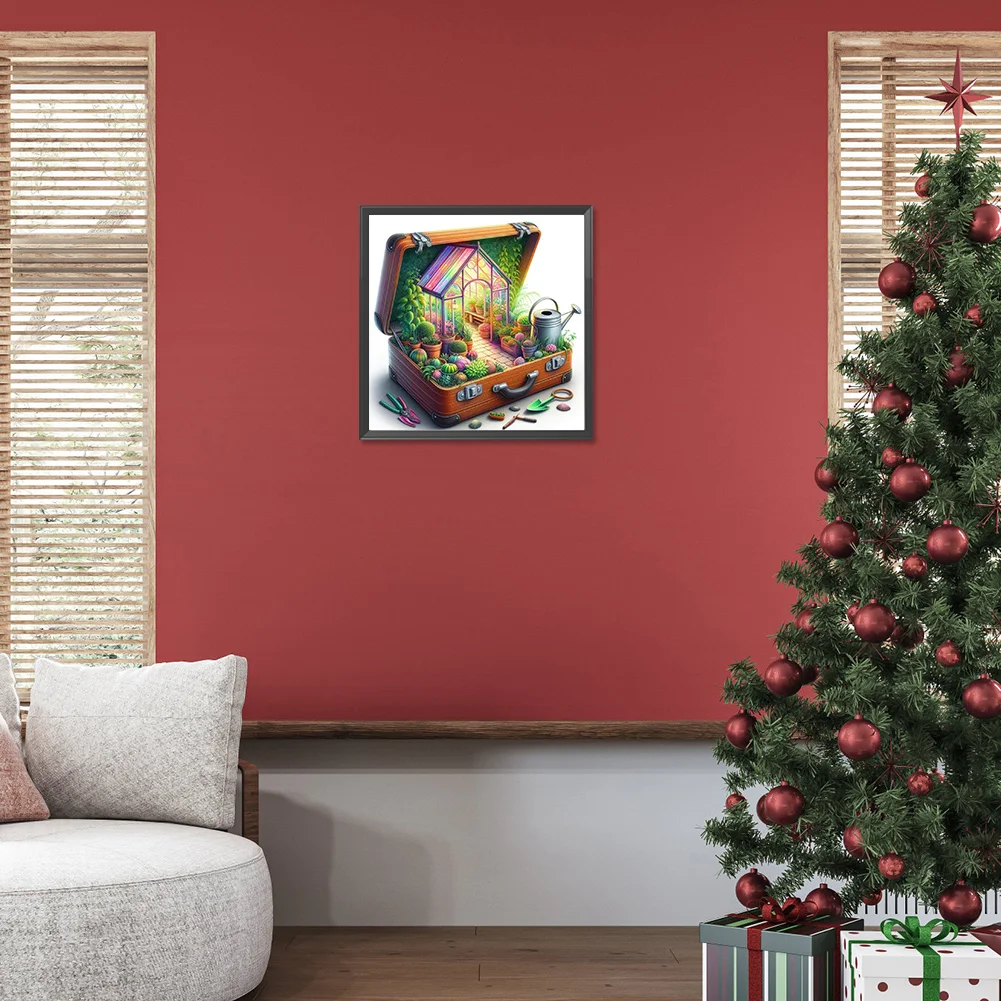Diamond Painting - Full Round Drill - Garden In Suitcase(Canvas|40*40cm)