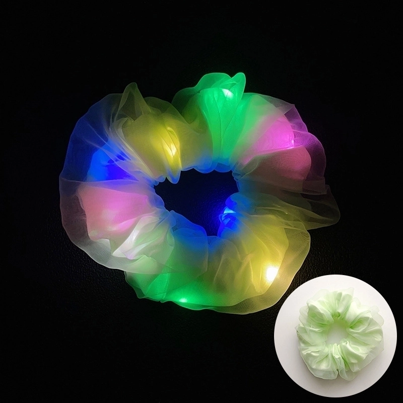 Halloween Novelty Women’S Solid Color Artificial Crystal Luminous Hair Tie